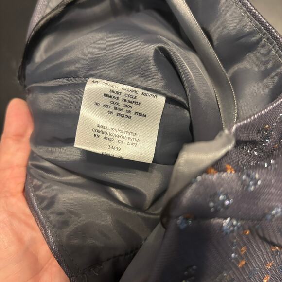 Jessica McClintock Sz 11 Gray Party Bubble Dress Tulle Shiny Strapless Gunne Sax - Picture 7 of 7